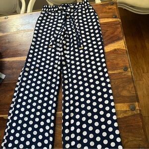 Michael Kors Navy and White Polka Dot Fabric size M